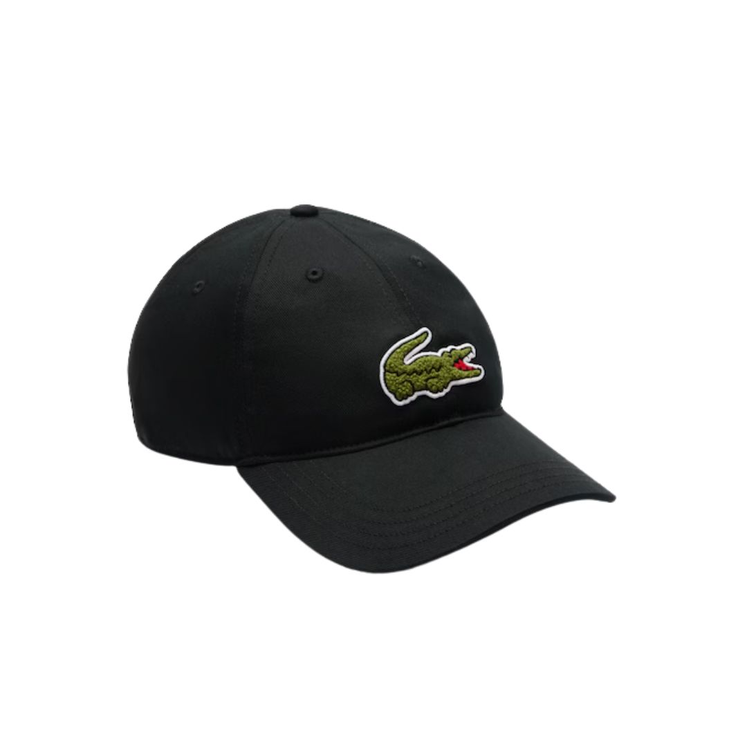 Lacoste Crocodile Badge Cotton Twill Cap Black